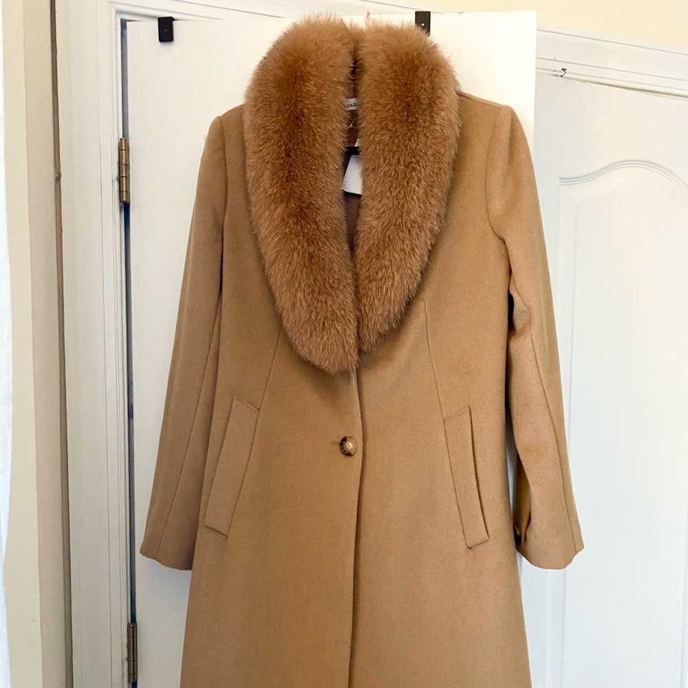 SOLD ❌ Sophia Cashmere Fox Fur Trim Coat NWT *SOLD*